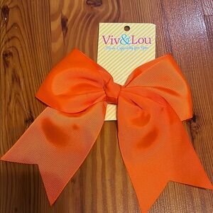 Vibrant Orange Satin Hair Bow Accessory